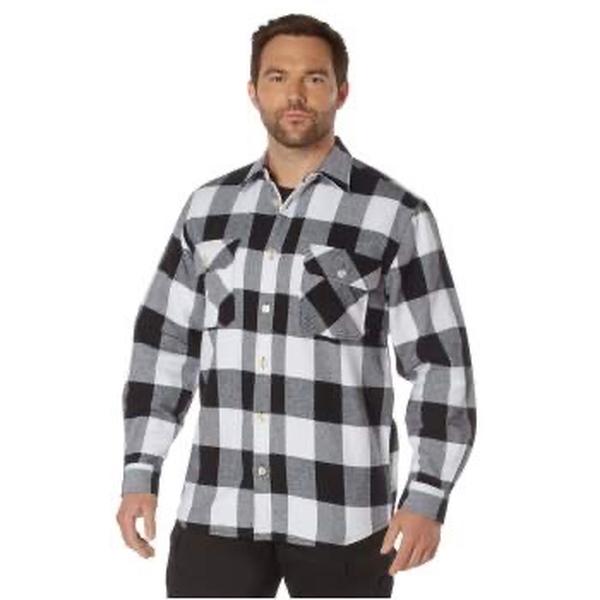 ROTHCO Extra Heavyweight Buffalo Plaid Sherpa Lined Flannel Shirt for Men - Red/Blue/White, Small to 3XL - Shell, Day