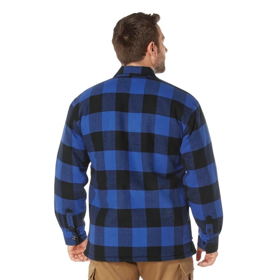 ROTHCO Extra Heavyweight Buffalo Plaid Sherpa Lined Flannel Shirt for Men - Red/Blue/White, Small to 3XL - Big, Day Underwear Stylish Print Layer