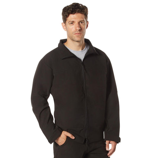 Rothco Men’s Black Soft Shell Casual Windbreaker Jacket - Rothco Men’s Soft Shell Concealed Carry Black Jacket, Menswear Casual Coat