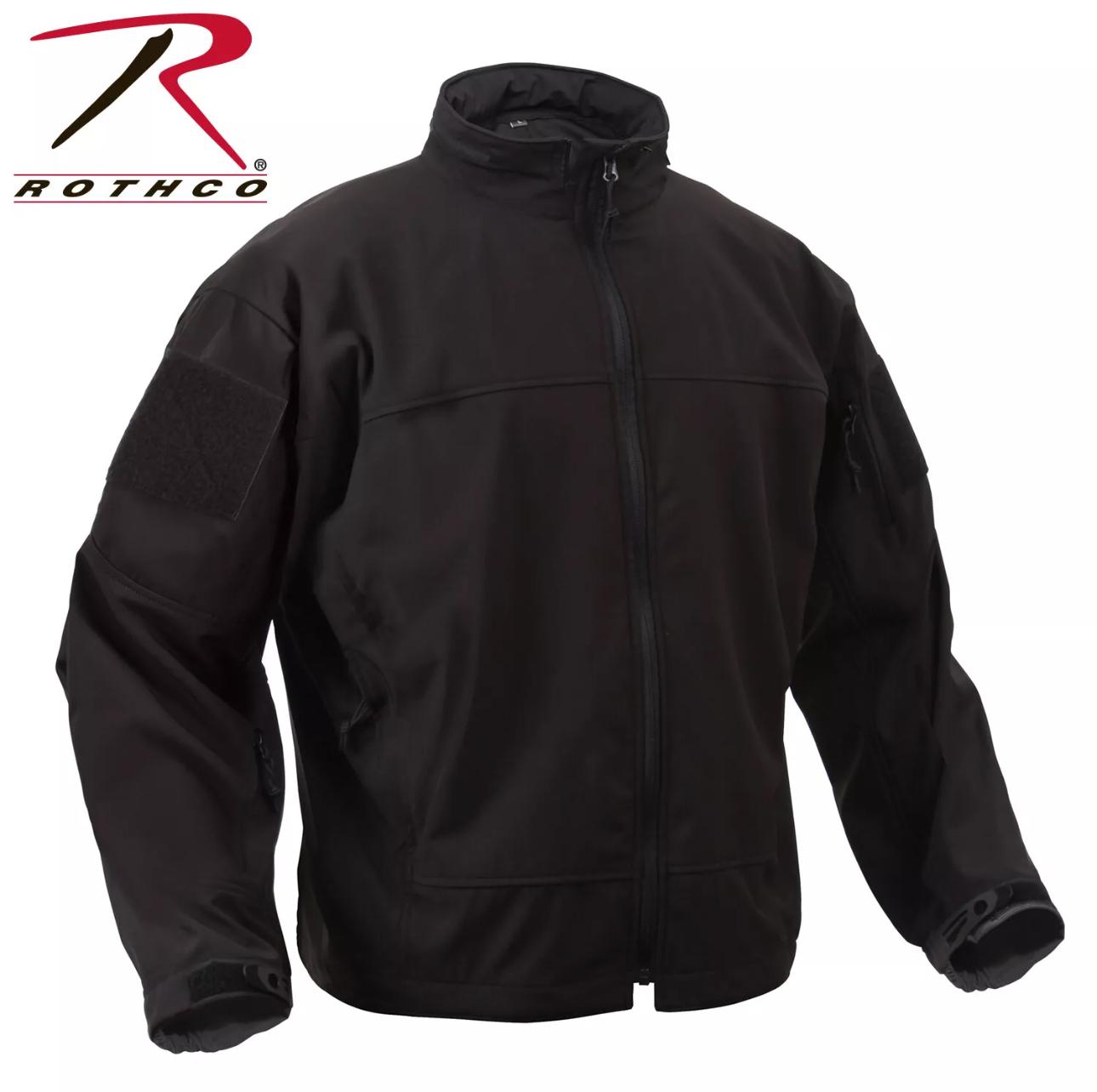 Rothco Men’s Black Soft Shell Casual Windbreaker Jacket - Rothco Men’s Soft Shell Concealed Carry Black Jacket, Menswear Casual Coat
