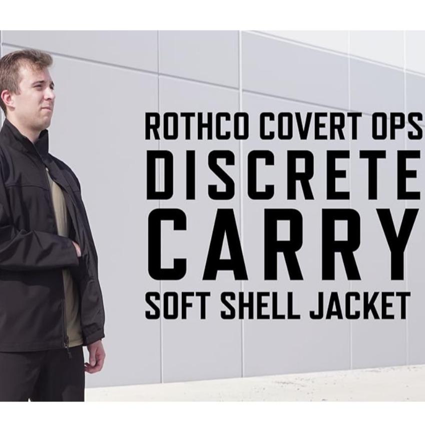 Rothco Men’s Black Soft Shell Casual Windbreaker Jacket - Rothco Men’s Soft Shell Concealed Carry Black Jacket, Menswear Casual Coat