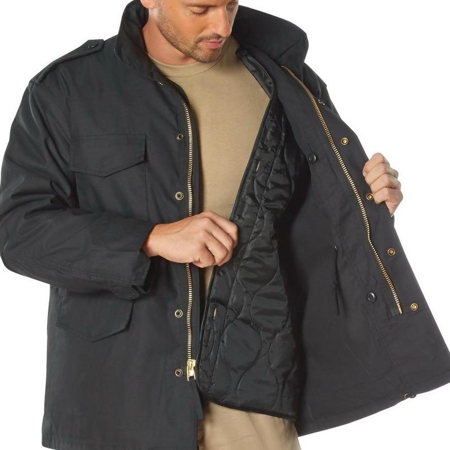 ROTHCO M-65 Field Jacket - Water Repellent Outer Shell, Removable Quilted Button-In Liner, Classic Style - Long Sleeve, Cotton