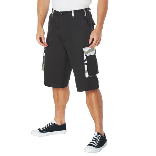 Rothco Camo Accent Shorts Camouflage Cargo Menswear Pocket Clothing Soft  Cotton Polyester Fabric Casual Outdoor Relaxed Fit Beige Cargo Shorts