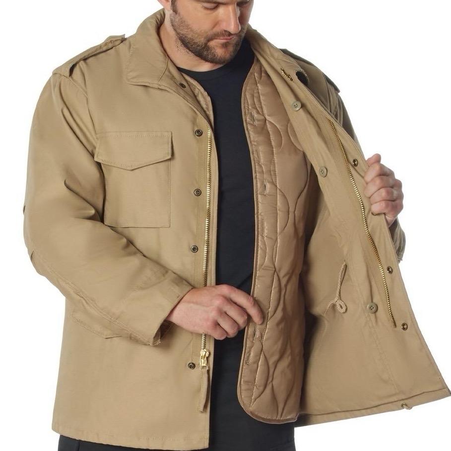 ROTHCO M-65 Field Jacket - Water Repellent Outer Shell, Removable Quilted Button-In Liner, Classic Style - Long Sleeve, Cotton