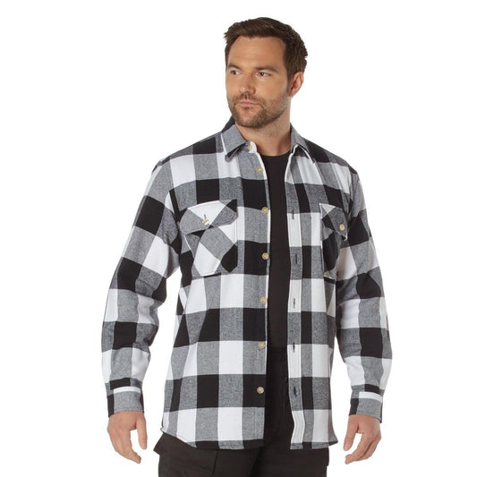 ROTHCO Men's Extra Heavyweight Buffalo Plaid Flannel Shirt - Classic Red and Black Plaid Design - Casual Menswear Pockets Long Sleeve Collar
