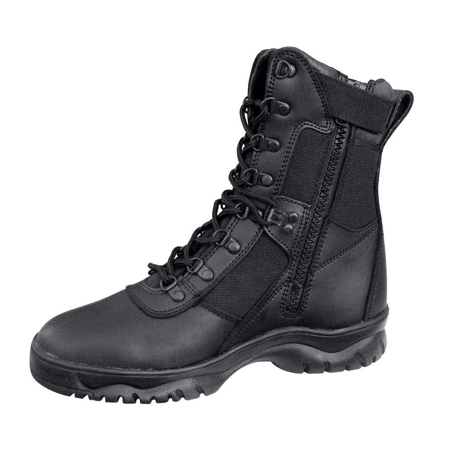 Rothco Forced Entry Tactical Boots with Side Zipper - 8 Inch Men Walking Shoes Footwear Leather Comfort Fashion Lace Closed Work Boot with side zip