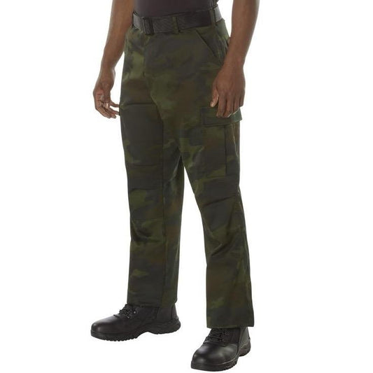ROTHCO Midnight Camo Tactical BDU Pants - Unisex, Adjustable Waist Tabs, Zipper Fly, High-Capacity Cargo Pockets - Camouflage Polyester Cotton fabric
