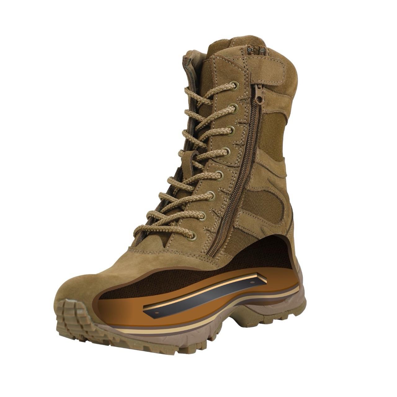 ROTHCO Men's Active Duty Tactical Boots with Side Zipper, EVA Midsole, 8-Inch, Tan AR 670-1 Coyote Brown, Comfortable Fit, All Weather Footwear - Boy Shoes Men’s  Closed Hiking Boots Workwear Walking Shoes Lace