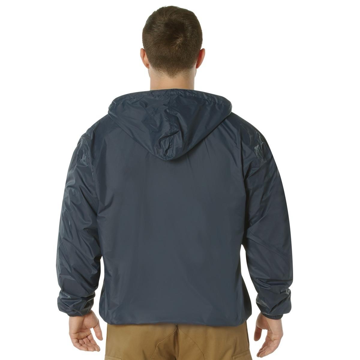ROTHCO Reversible Lined Jacket with Hood for Men - Waterproof Nylon Shell and Polyester Fleece Lining - Navy - Camo, Menswear