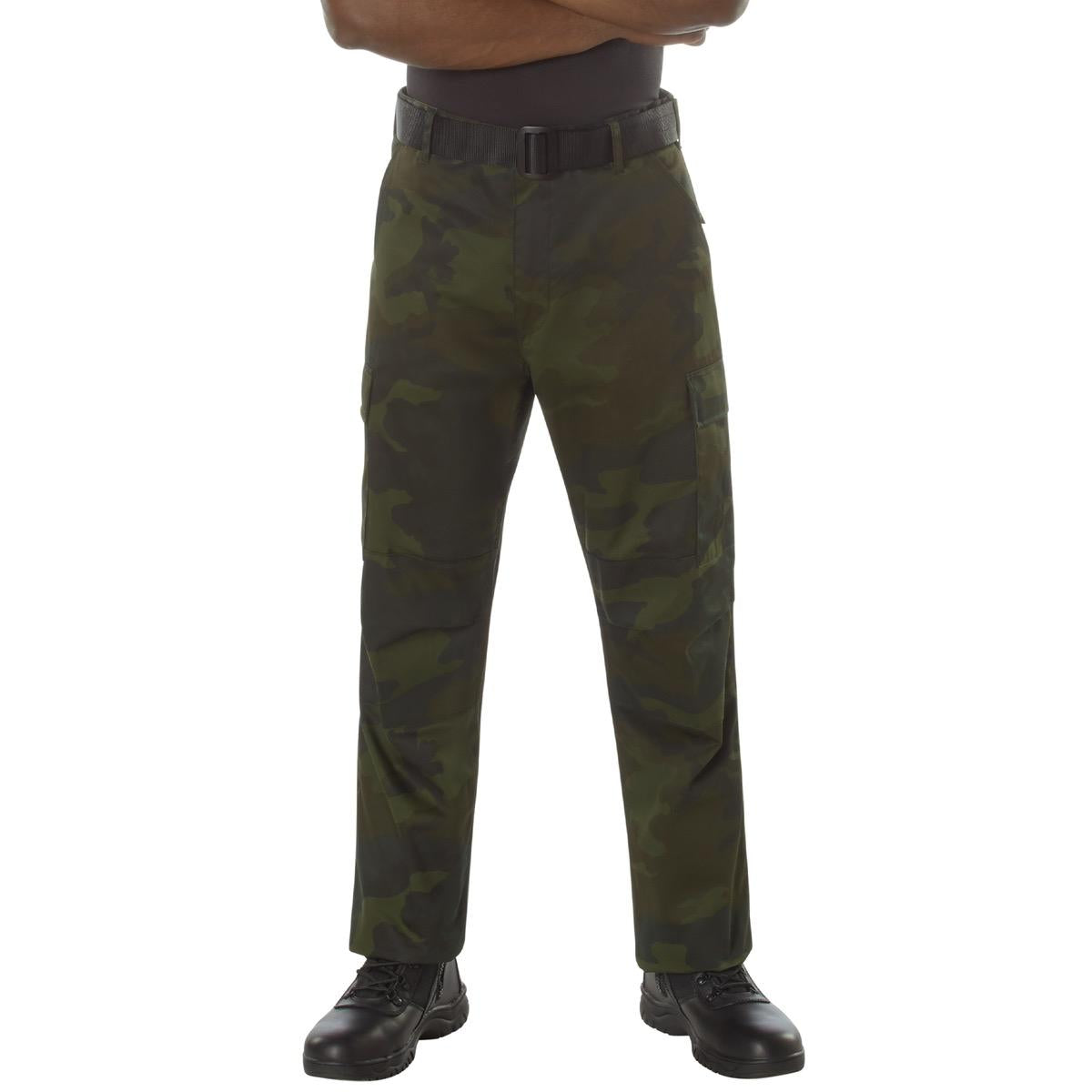 ROTHCO Midnight Camo Tactical BDU Pants - Unisex, Adjustable Waist Tabs, Zipper Fly, High-Capacity Cargo Pockets - Camouflage Polyester Cotton fabric
