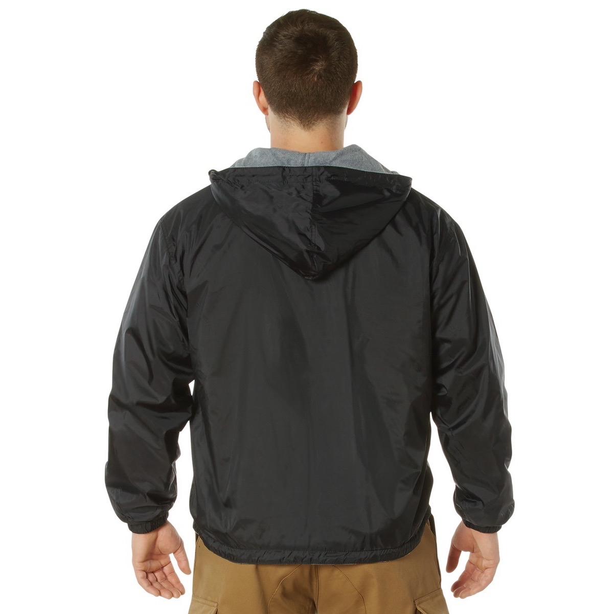ROTHCO Reversible Lined Jacket with Hood for Men - Waterproof Nylon Shell and Polyester Fleece Lining - Navy - Camo, Menswear
