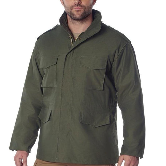 ROTHCO M-65 Field Jacket - Water Repellent Outer Shell, Removable Quilted Button-In Liner, 4 Cargo Pockets - Underwear, Zipper
