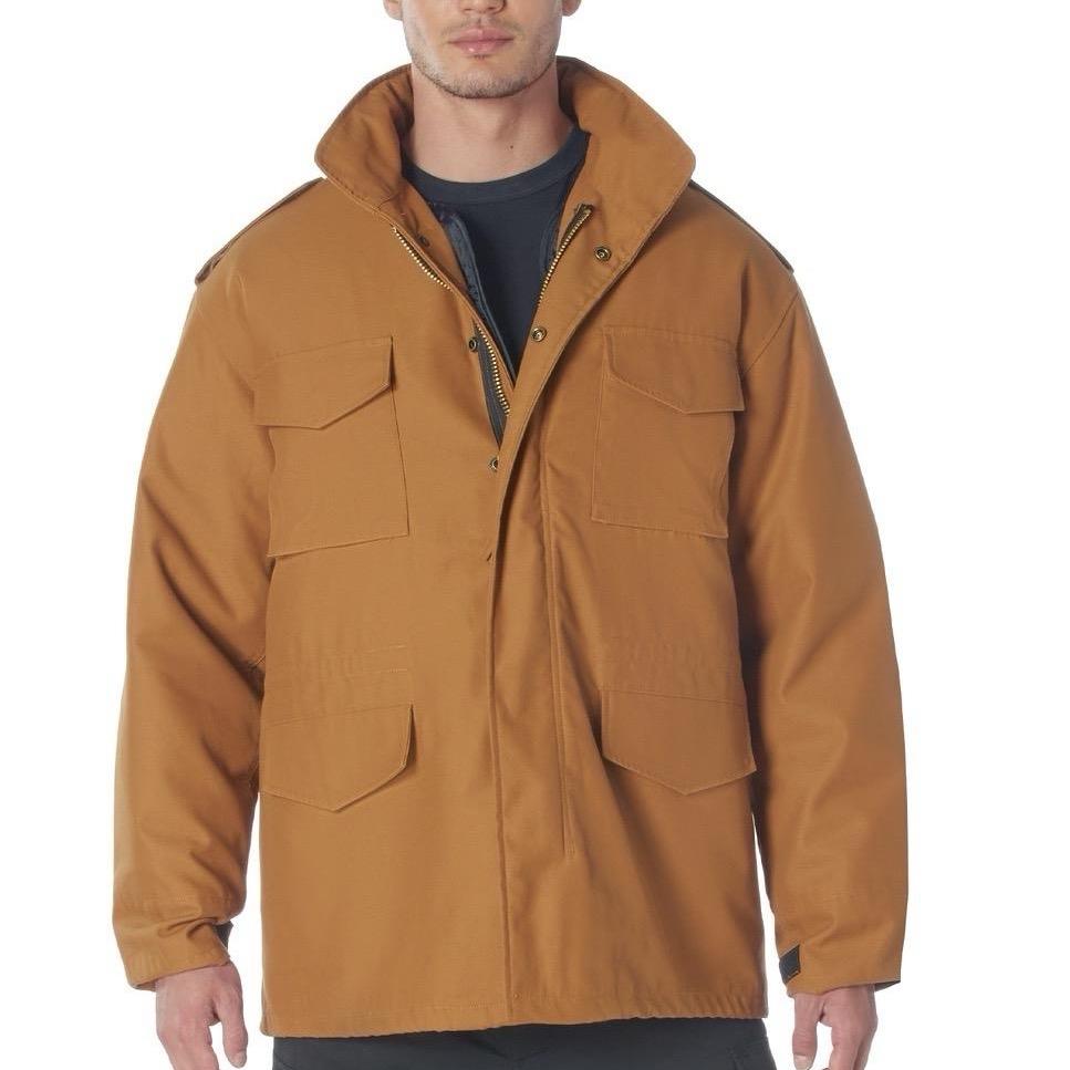 ROTHCO M-65 Field Jacket - Water Repellent Outer Shell, Removable Quilted Button-In Liner, 4 Cargo Pockets - Zipper, Small
