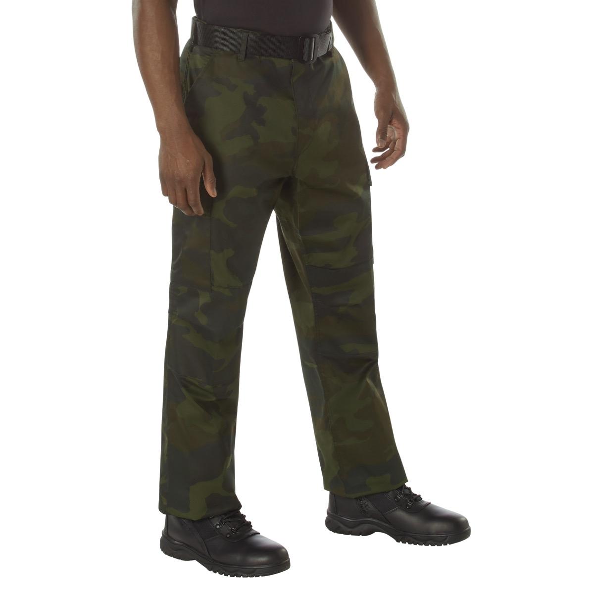 Rothco Midnight Camo Tactical BDU Pants for Men - Reinforced Seat and Knees, High-Capacity Cargo Pockets 6 Big Cargo Pockets - Classic Menswear Utility Outdoor Camouflage Hunting Pants