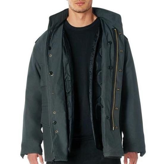 ROTHCO M-65 Field Jacket - Water Repellent Outer Shell, Removable Quilted Button-In Liner, 4 Cargo Pockets - Underwear, Zipper