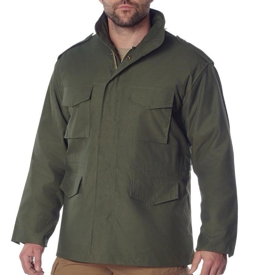 ROTHCO M-65 Field Jacket - Water Repellent Outer Shell, Removable Quilted Button-In Liner, 4 Cargo Pockets - Zipper, Small