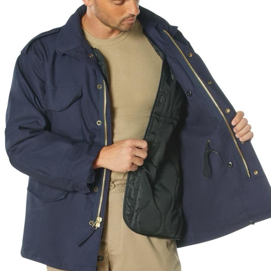 ROTHCO M-65 Field Jacket - Water Repellent Outer Shell, Removable Quilted Button-In Liner, 4 Cargo Pockets - Underwear, Zipper