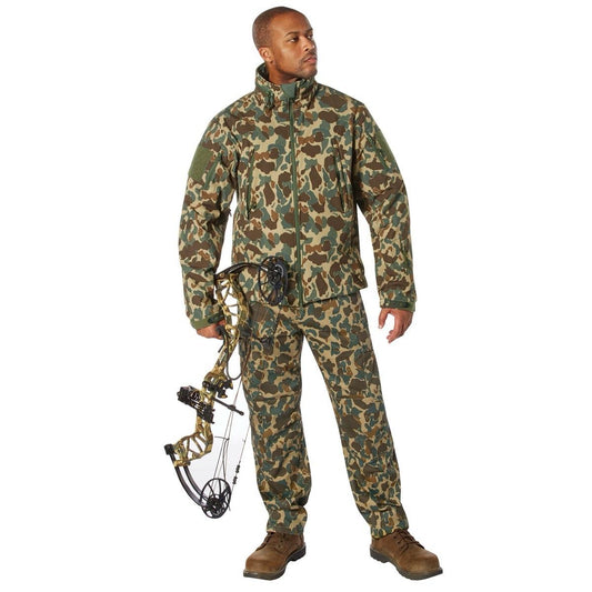 Rothco X Bear Archery Fred Bear Camo Special Ops Soft Shell Jacket for Men - Waterproof 3-Layer Fabric, Fleece Lining, 8 Tactical Pockets - Camouflage