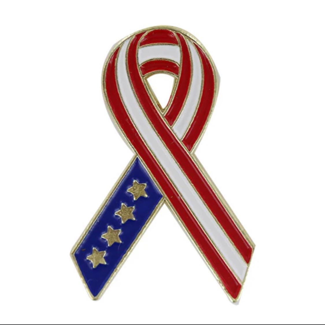 Vanguard Lapel Pin with Remembrance Ribbon Design for Military Support