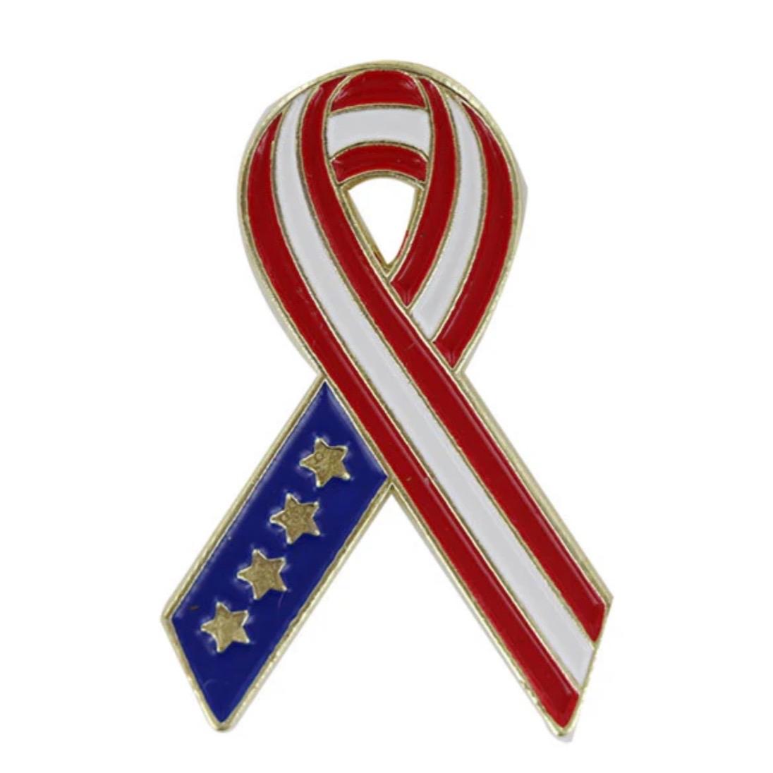 Vanguard Lapel Pin with Remembrance Ribbon Design for Military Support