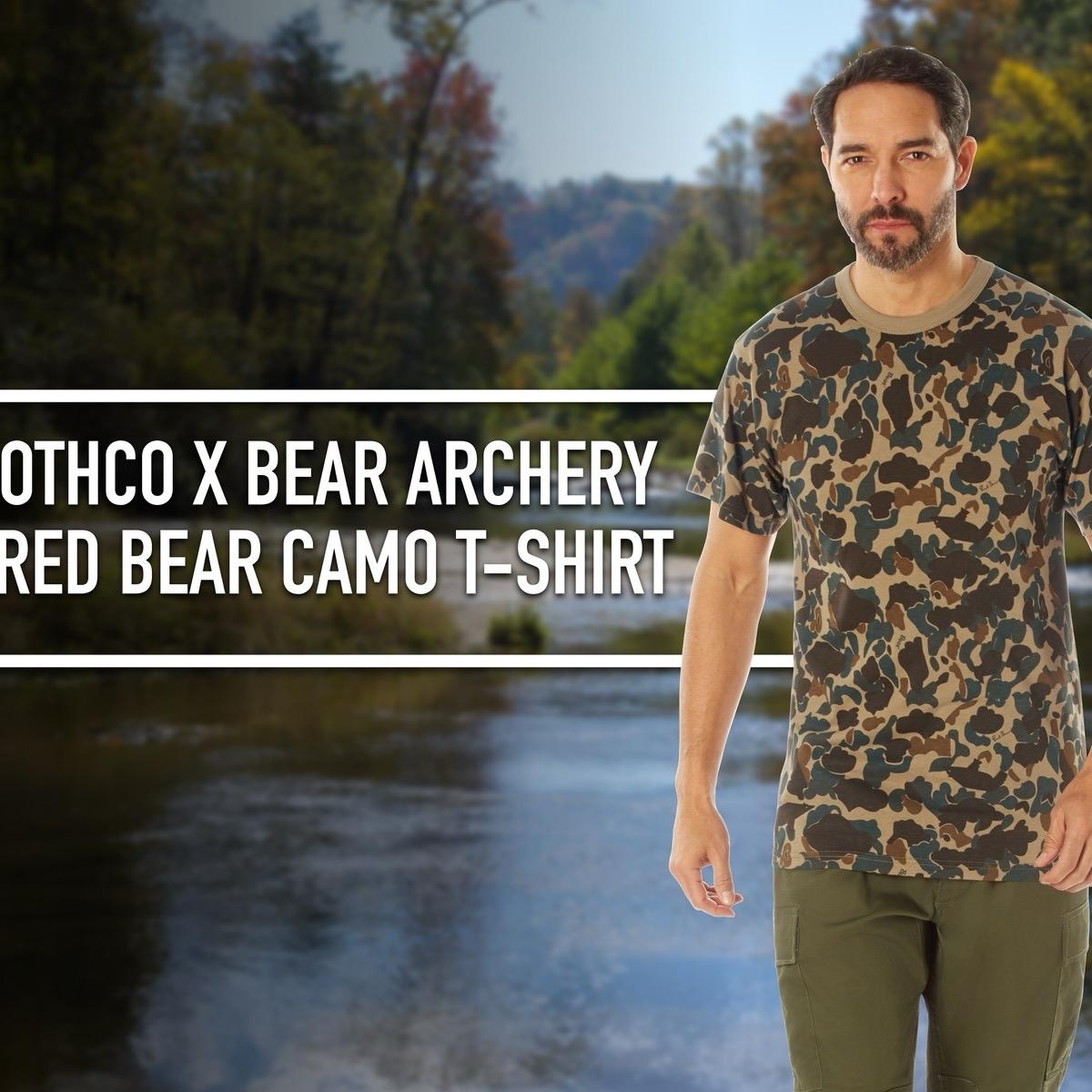 Rothco X Bear Archery Fred Bear Camo T-Shirt Rothco Military Camouflage Shirt Hiring Fred Bear Camo Hunting T-Shirt Camping Short Sleeve Shirt men gifts
