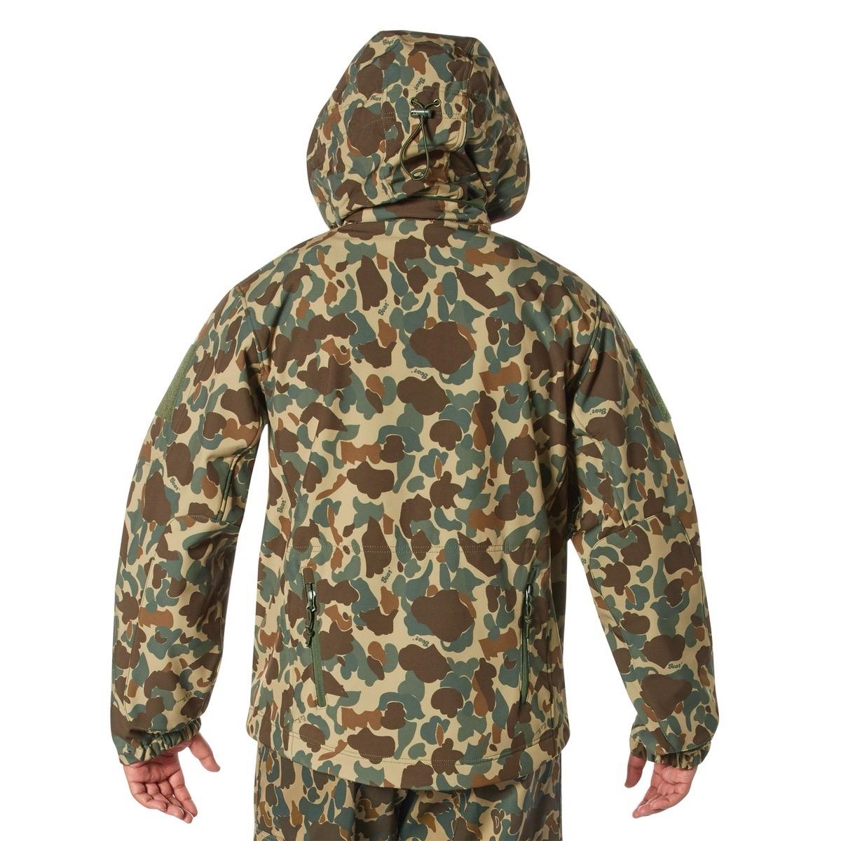 Rothco X Bear Archery Fred Bear Camo Special Ops Soft Shell Jacket for Men - Waterproof 3-Layer Fabric, Fleece Lining, 8 Tactical Pockets - Camouflage