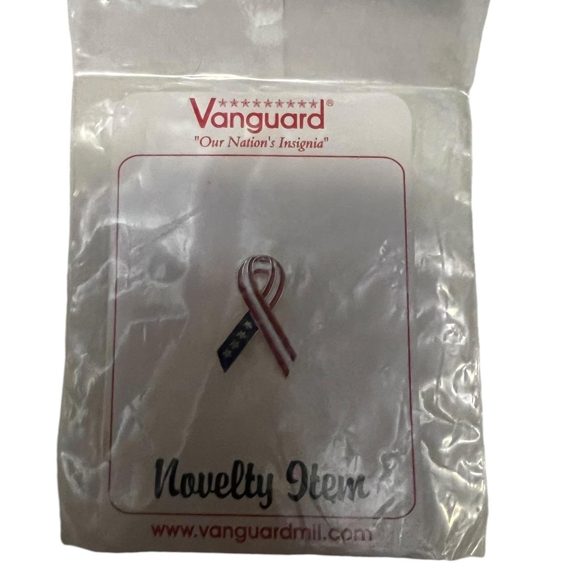 Vanguard Lapel Pin with Remembrance Ribbon Design for Military Support