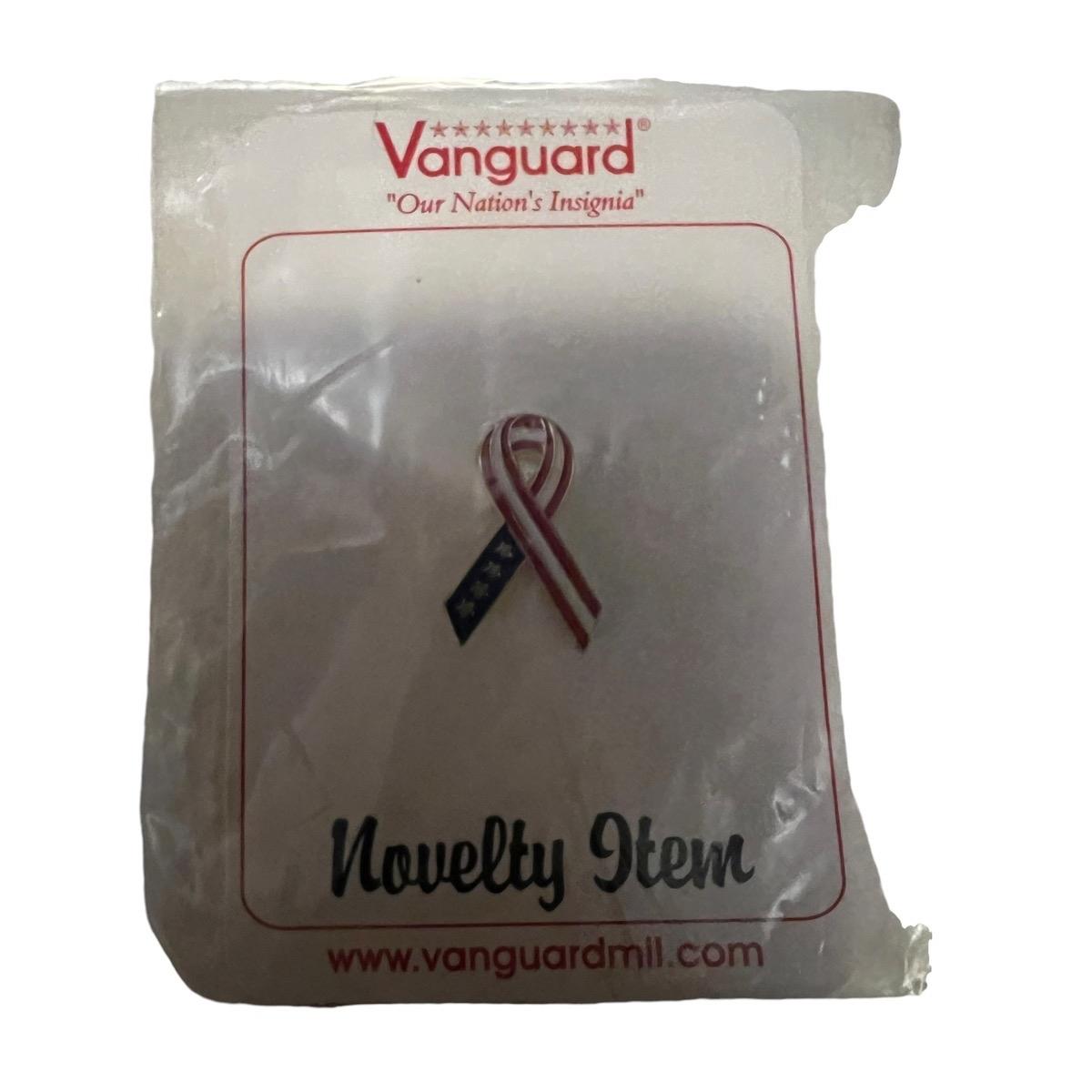 Vanguard Lapel Pin with Remembrance Ribbon Design for Military Support