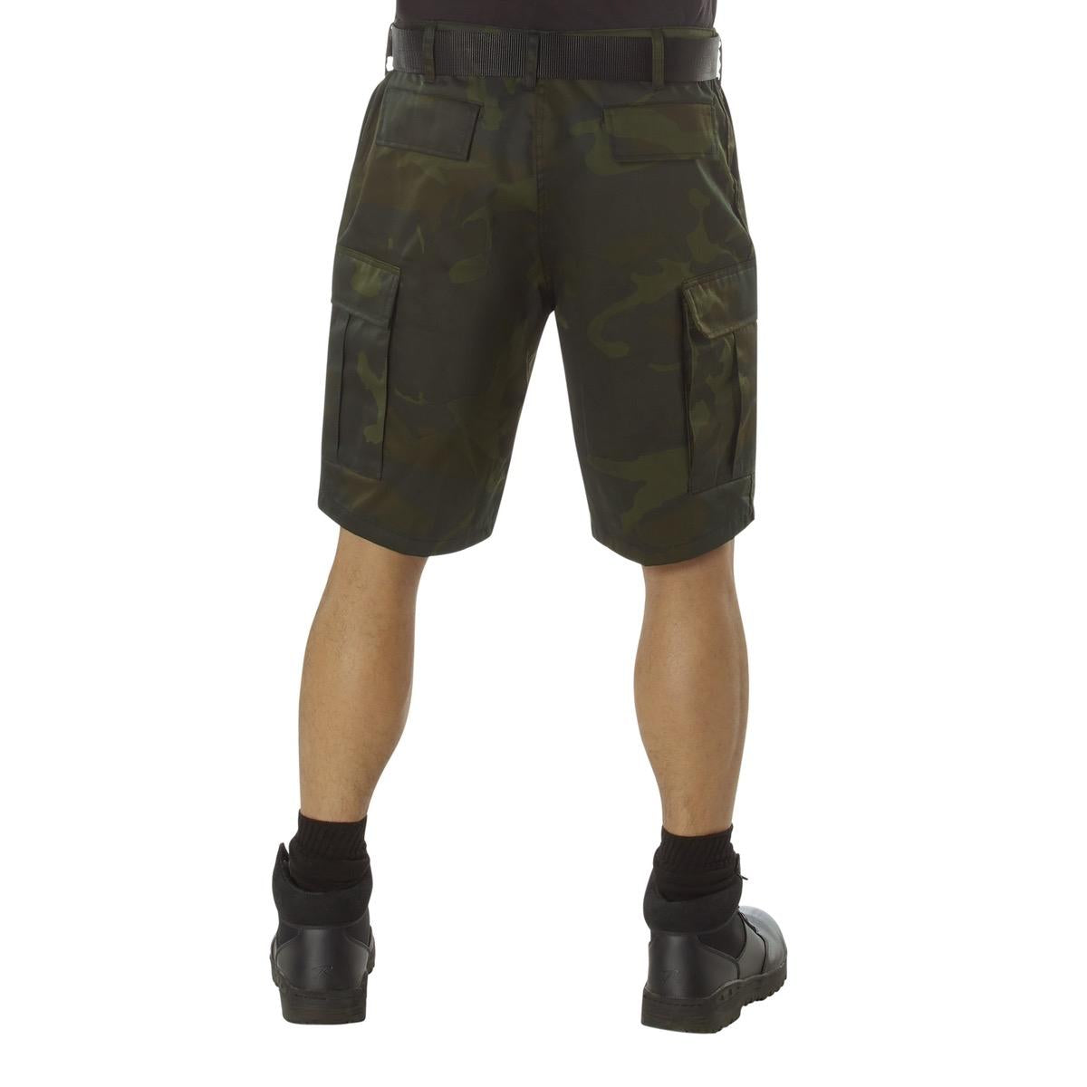 Rothco Midnight Camo BDU Shorts Camouflage Cargo Shorts Hunting Hiking Camping BDU Cargo Shorts Adjustable Waist Tabs Cargo Pockets