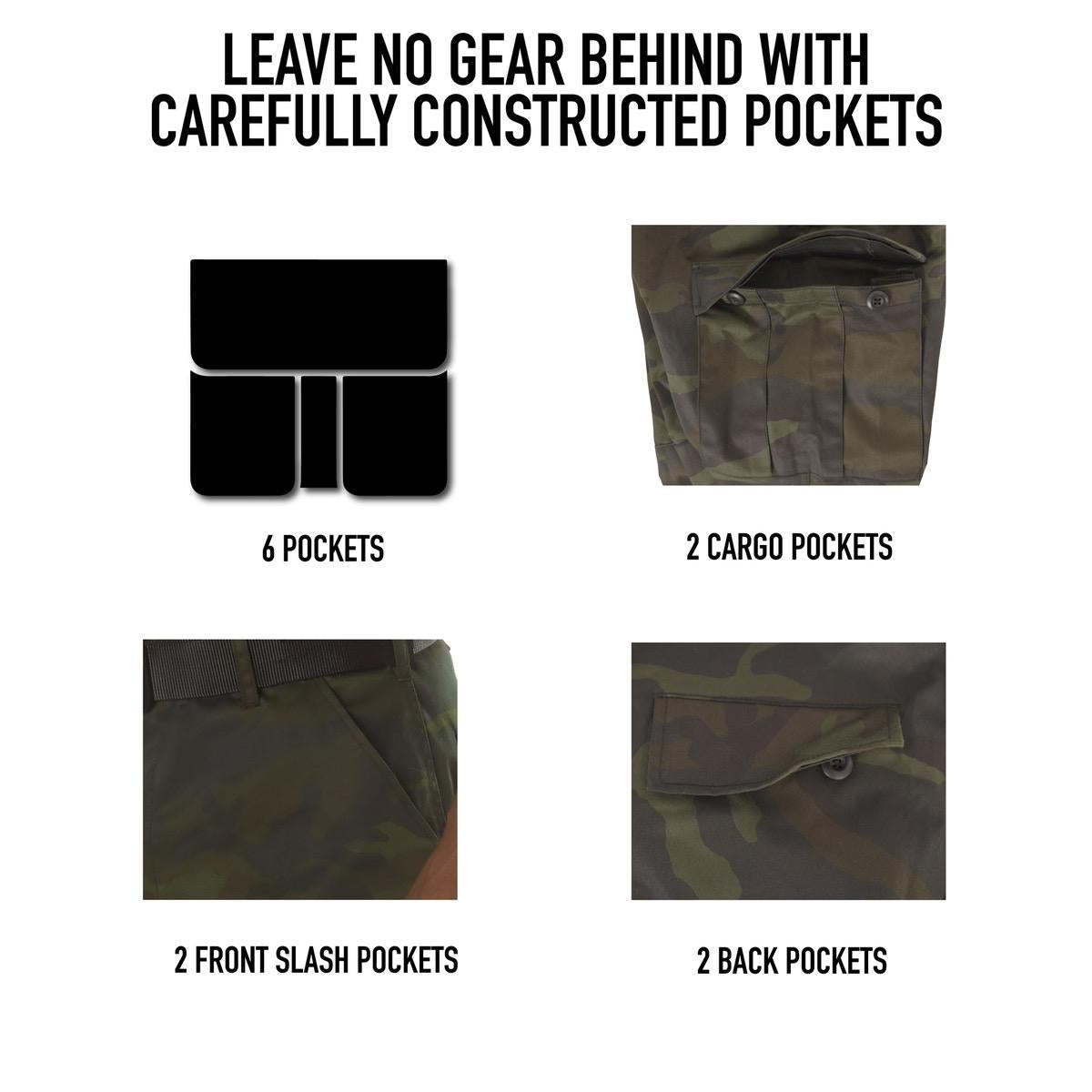 Rothco Midnight Camo BDU Shorts Camouflage Cargo Shorts Hunting Hiking Camping BDU Cargo Shorts Adjustable Waist Tabs Cargo Pockets