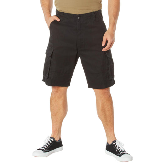 Rothco Vintage Solid Paratrooper Cargo Shorts for Men - Casual and Comfortable Cotton/Polyester Blend, Cargo Pockets,- Available in Black, Olive Drab, and Khaki - 6 Pockets for Your Everyday Carry (EDC) Tropical Zipper Fabric Soft Menswear Outdoor