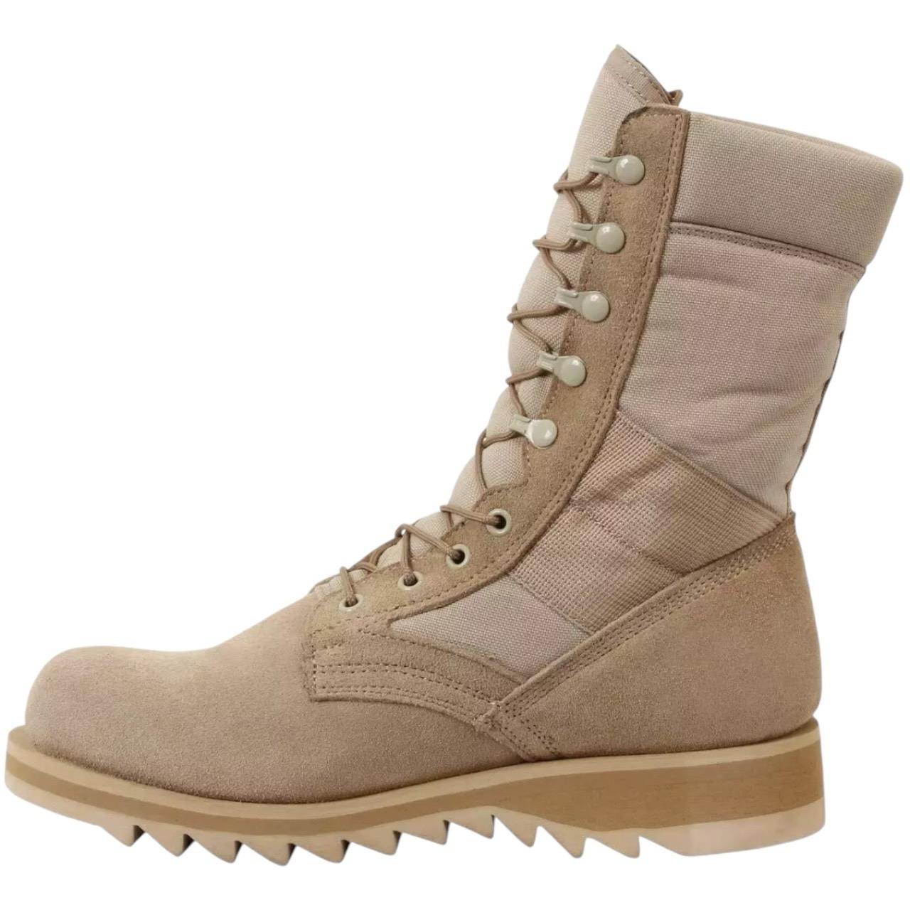 Rothco G.I. Type Ripple Sole Desert Tan Jungle Boots - 10 Inch, Suede Leather, Nylon, Steel Shank, All Weather, Laces - Boot