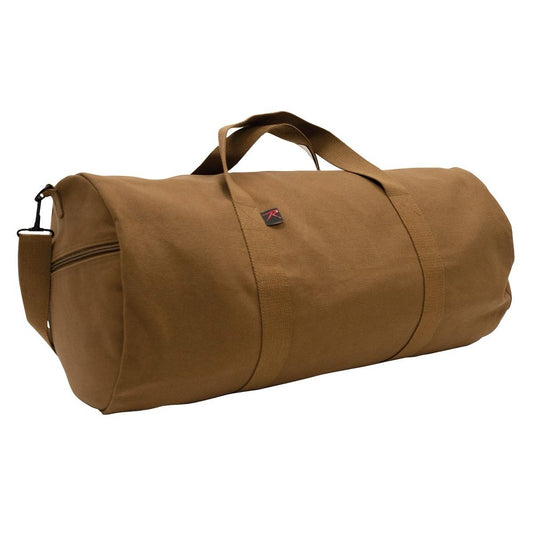 Rothco Canvas Shoulder Duffle Bag Heavy-Duty Canvas Shoulder Duffle Bag Military Style Duffle Bag All-In-One Storage Bag Durable Heavyweight Canvas Fabric Traveling Camping In The Woods, Or Working Out In The Gym Bag