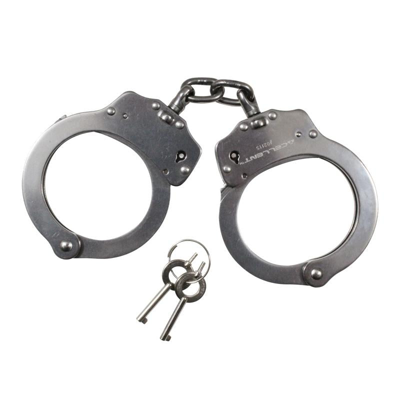 Rothco NIJ Approved Stainless Steel Handcuffs with Double Locking Mechanism, Includes 2 Keys, Durable Design, 10 oz Weight