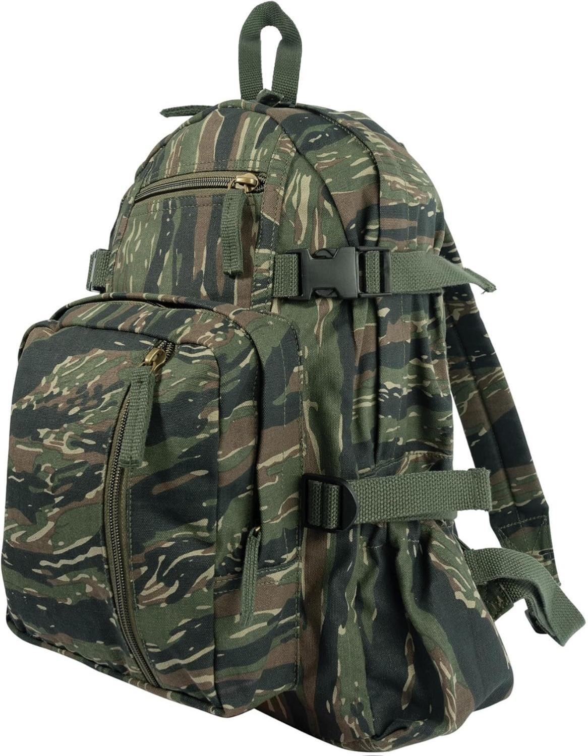 Rothco Vintage Canvas Compact Backpack - Rothco Compact Backpack, Good For School, Hiking, Camping, Work