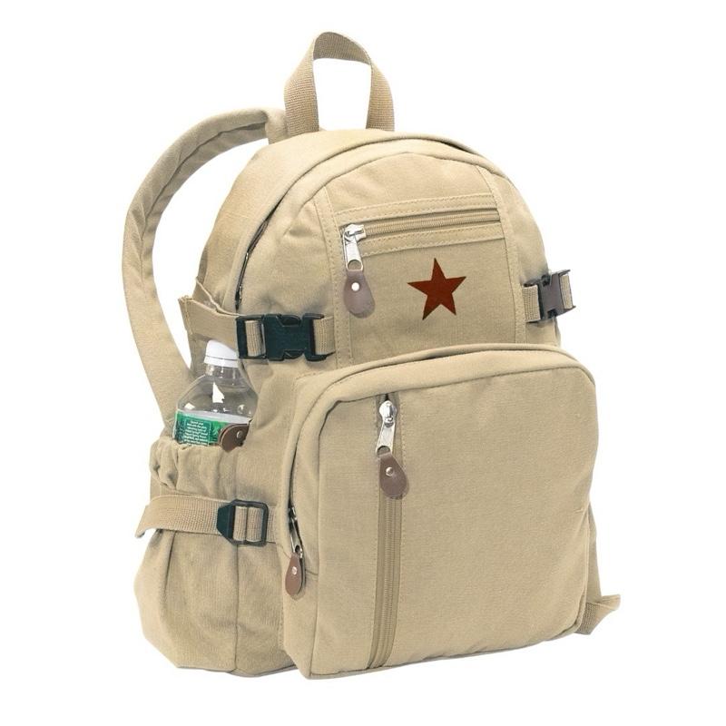Rothco Vintage Canvas Compact Backpack - Rothco Compact Backpack, Good For School, Hiking, Camping, Work