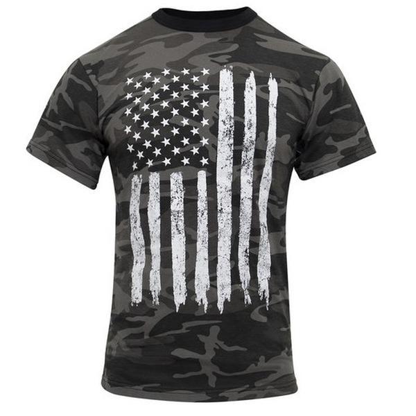 Rothco Distressed US Flag Athletic Fit T-Shirt - Comfort Short Sleeve Graphic Tee