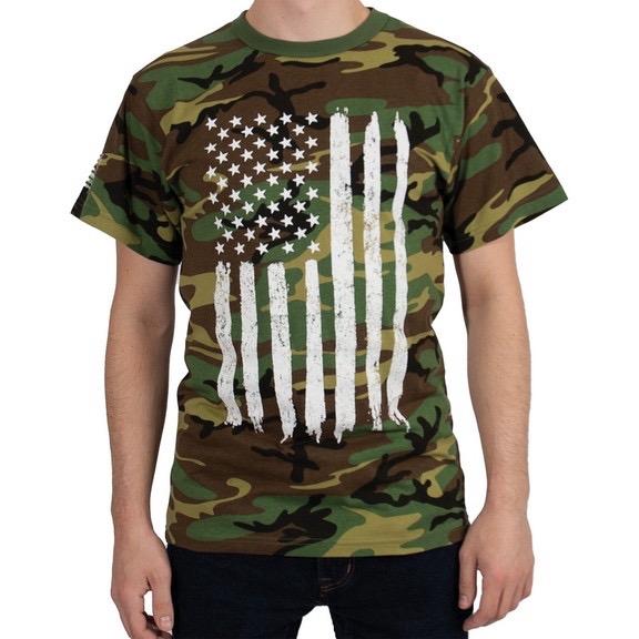 Rothco Distressed US Flag Athletic Fit T-Shirt - Comfort Short Sleeve Graphic Tee