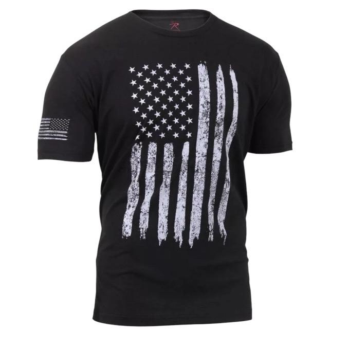Rothco Distressed US Flag Athletic Fit T-Shirt - Comfort Short Sleeve Graphic Tee