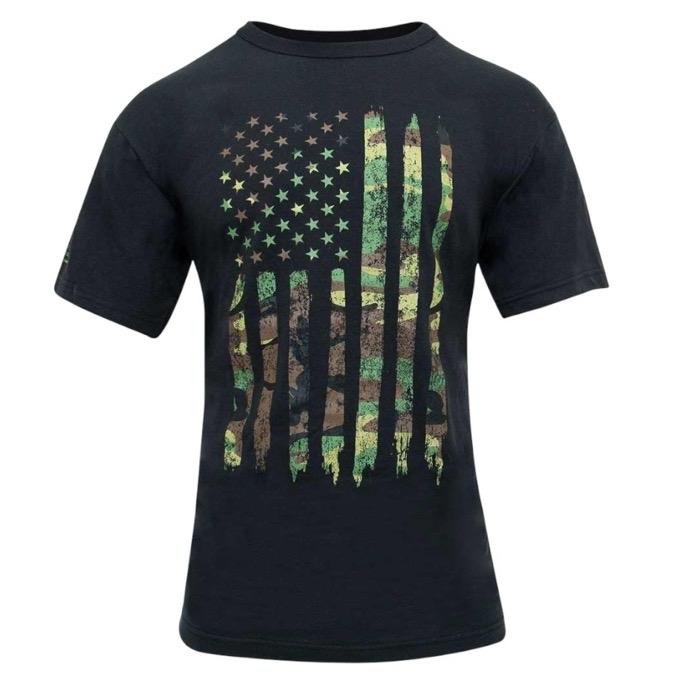 Rothco Distressed US Flag Athletic Fit T-Shirt - Comfort Short Sleeve Graphic Tee