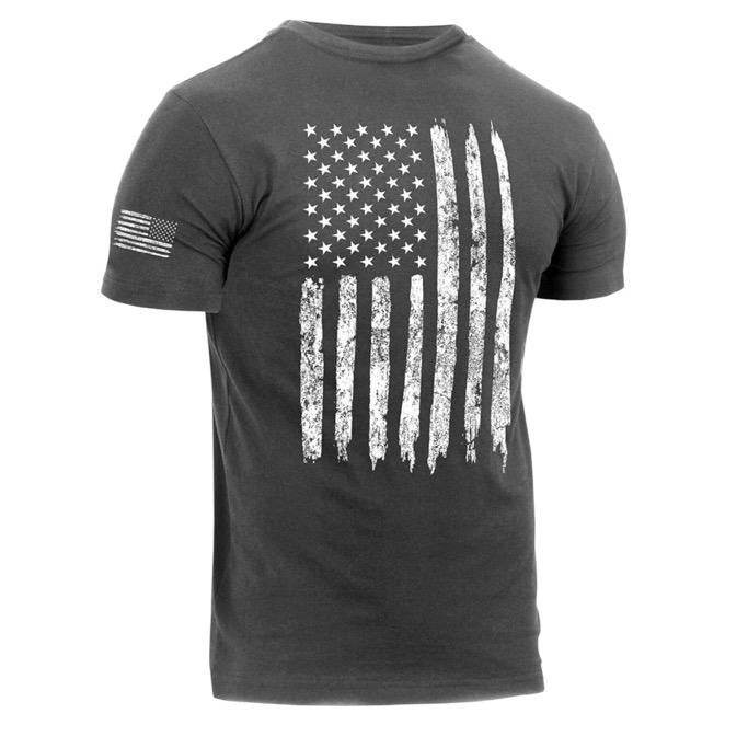 Rothco Distressed US Flag Athletic Fit T-Shirt - Comfort Short Sleeve Graphic Tee