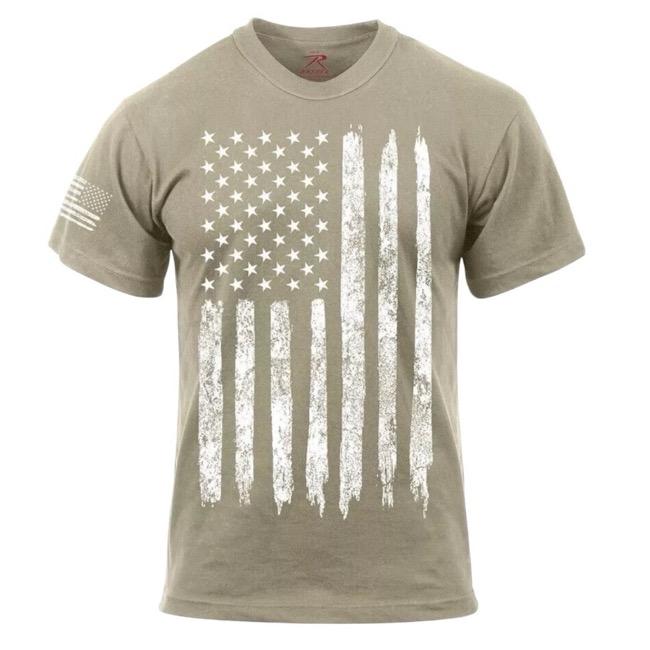 Rothco Distressed US Flag Athletic Fit T-Shirt - Comfort Short Sleeve Graphic Tee