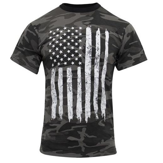 Rothco Distressed US Flag Athletic Fit T-Shirt - Comfort Short Sleeve Graphic Tee