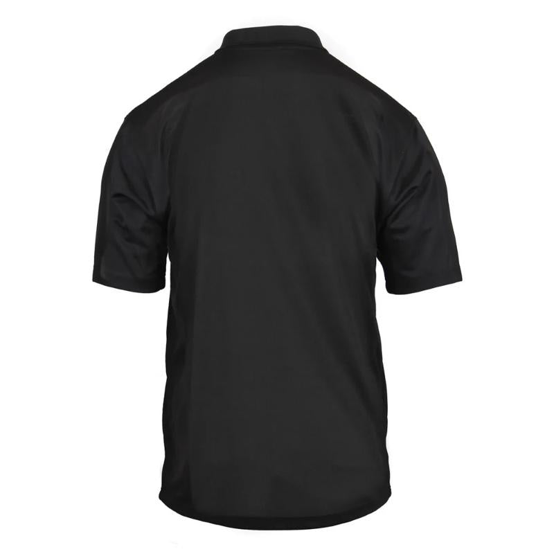 Rothco Thin Blue Line USA Flag Moisture Wicking Polo Shirt, Black 3-Button Collar, Lightweight and Breathable Fabric for Casual and On-Duty Wear - Classic Menswear