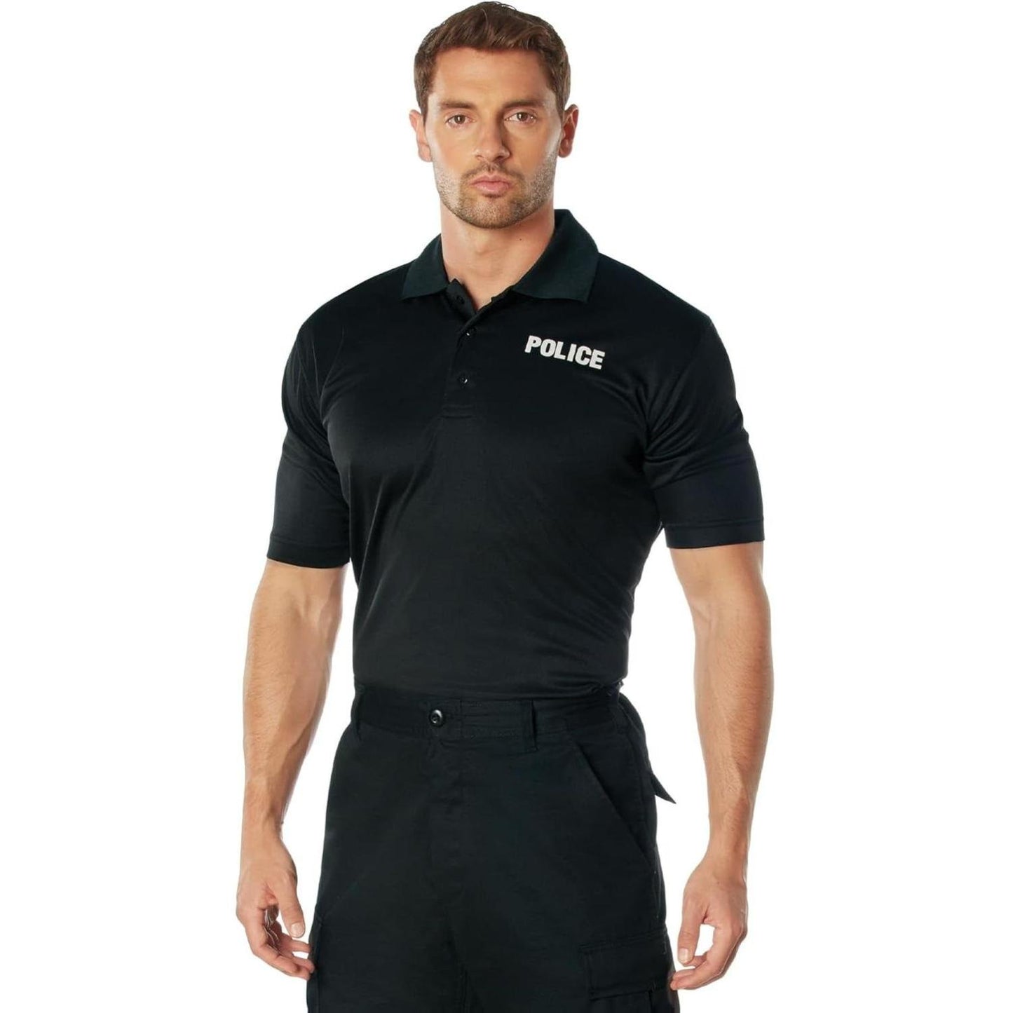 Rothco Moisture Wicking Police Polo Shirt - 100% Polyester, 3-Button Front, Professional Look, Durable Material, Ideal for The Professionals - Menswear, Fabric