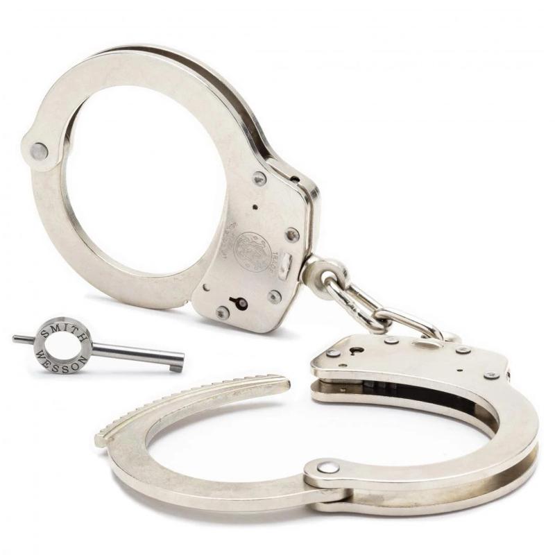 Rothco Smith & Wesson Handcuff & Restraints Series M100P  With Push Pin Double Lock - Nickel Plated Handcuffs S&W Handcuffs