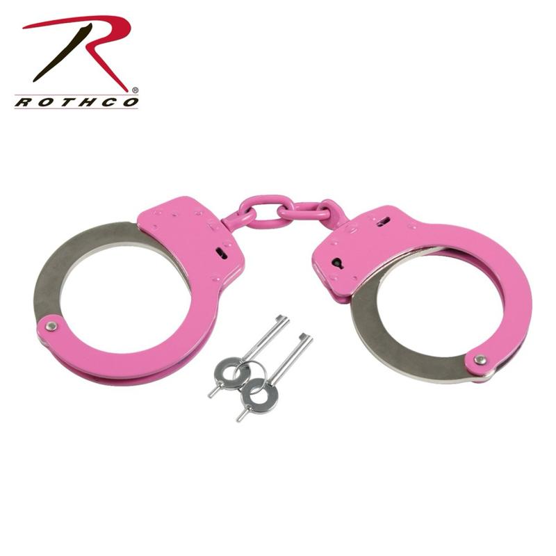 Rothco Stainless Steel Handcuffs - Colors Silver, Black, Pink