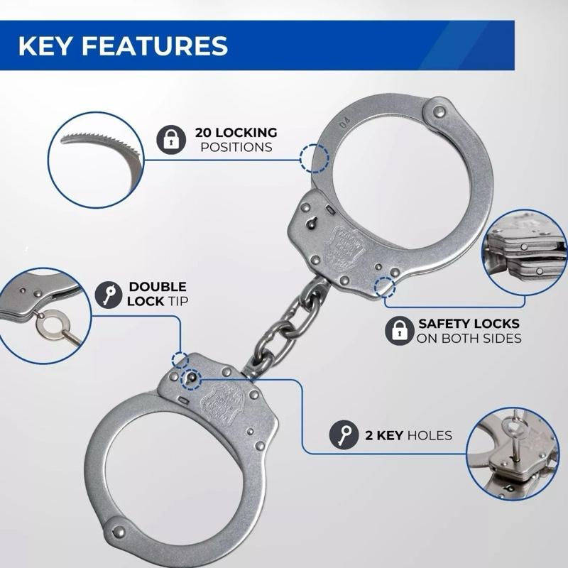 Rothco Stainless Steel Handcuffs - Colors Silver, Black, Pink