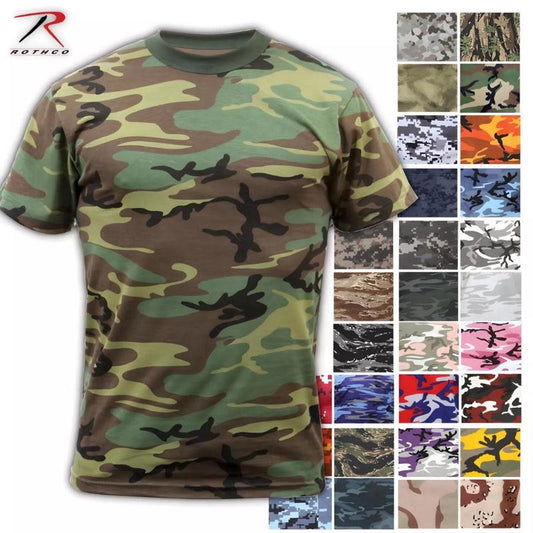Rothco Camouflage T-Shirt - 20 Different Colors Available Sizes From XS to 8XL In Select Colors, Menswear Comfortable Stylish Casual Camouflage Outdoor T-Shirt Top Clothes Streetwear Cotton Polyester Sports Tees Tshirt