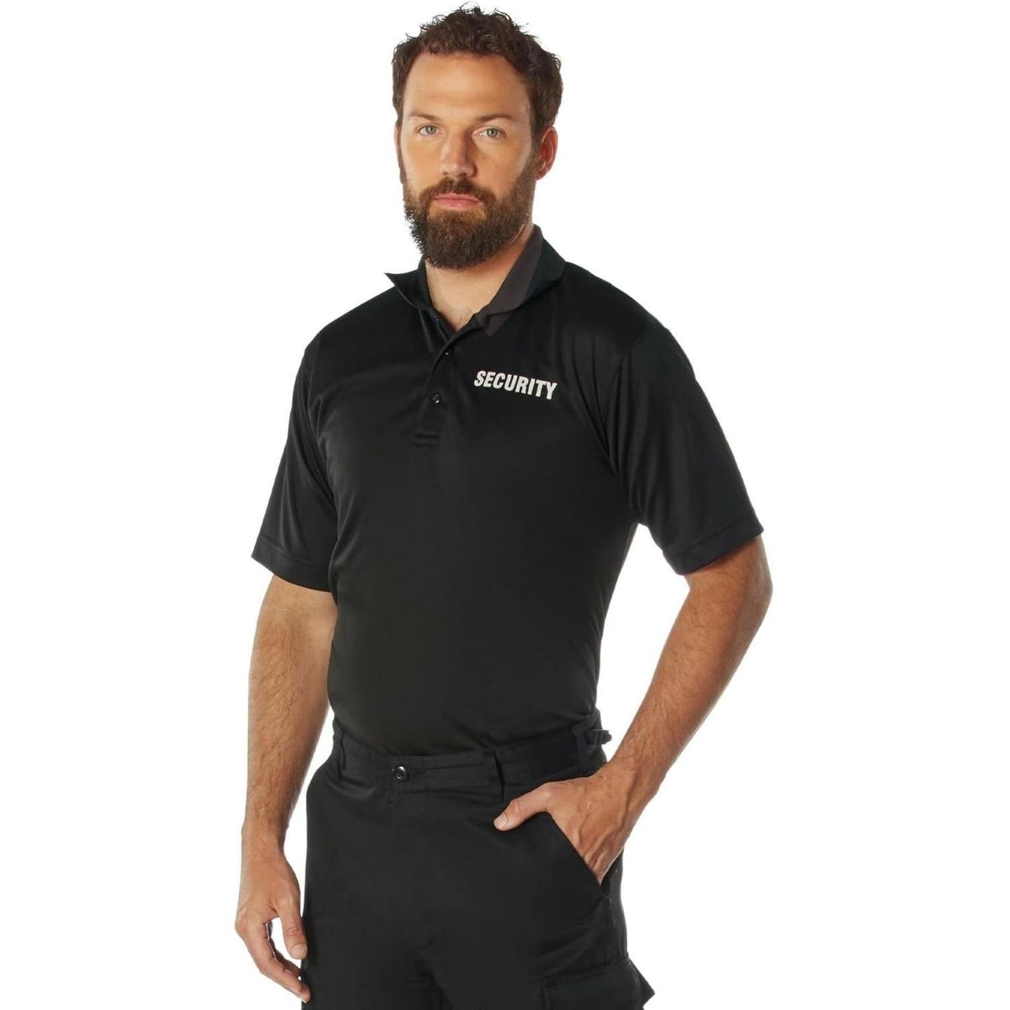 Rothco Moisture Wicking Security Polo Shirt - Colors Available Black, White,  Midnight Navy Blue, Safety Green,